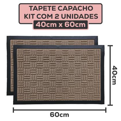 Imagem de Kit 2 Tapete Antiderrapante Capacho 40cm X 60cm Porta Sala Entrada Quarto Banheiro Emborrachado Fibra Vinil