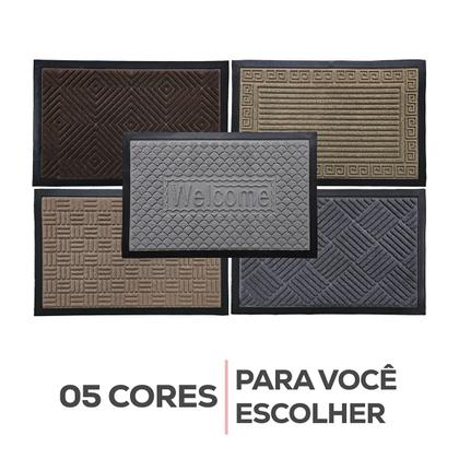 Imagem de Kit 2 Tapete Antiderrapante Capacho 40cm X 60cm Porta Sala Entrada Quarto Banheiro Emborrachado Fibra Vinil
