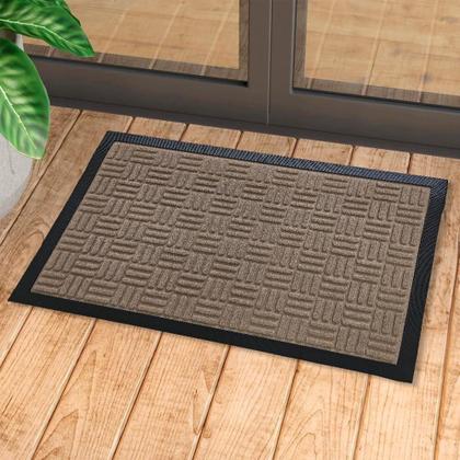 Imagem de Kit 2 Tapete Antiderrapante Capacho 40cm X 60cm Porta Sala Entrada Quarto Banheiro Emborrachado Fibra Vinil