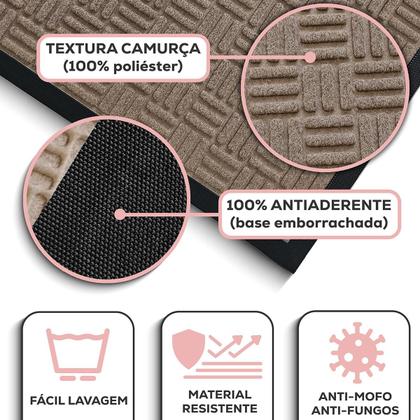 Imagem de Kit 2 Tapete Antiderrapante Capacho 40cm X 60cm Porta Sala Entrada Quarto Banheiro Emborrachado Fibra Vinil