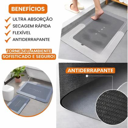 Imagem de Kit 2 Tapete Banheiro Antiderrapante Absorvente Magico Anti Mofo Lavável
