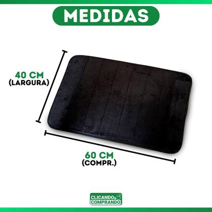 Imagem de Kit 2 Tapete Soft 60x40 para Banheiro Microfibra Macio Preto Cinza Absorvente Giftutil Capacho
