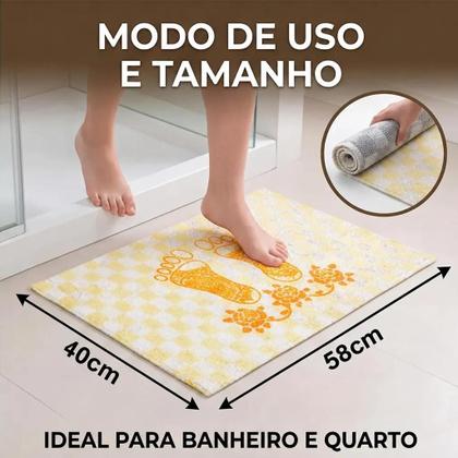 Imagem de Kit 2 Tapetes De Banheiro Atoalhado Pezinho Toalha Pano Fino Para Piso Pezinho 58x40cm