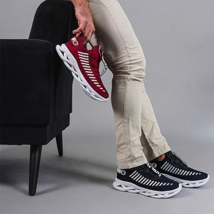 Imagem de Kit 2 Tênis Feminino Esportivo Confortavel Maverik  Preto/Bordo