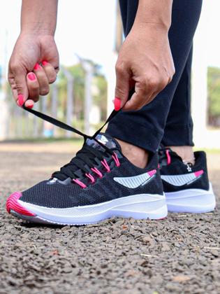 Imagem de Kit 2 Tênis Feminino Para Caminhada Academia Treino Trabalhar Macio Confortável Barato