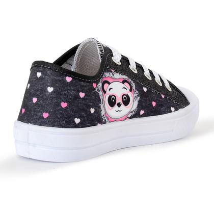 Imagem de Kit 2 Tênis Infantil Feminino Panda Glitter Cano Baixo