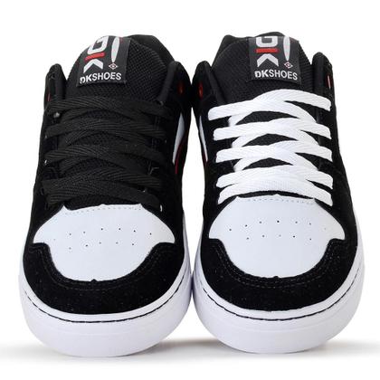 Imagem de Kit 2 Tênis Preto Preto/Branco Skate Skatista Casual Masculino Feminino