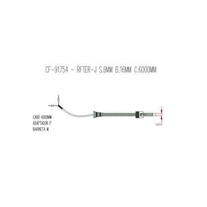 Imagem de Kit 2 Termopar Tipo J Sensor De Temperatura 2 Fios Ponta 6mm Baioneta Adaptador Cabo Malha 6 Metros