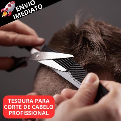 Imagem de Kit 2 Tesoura Cabeleleiro Barbeiro Profissional Em Inox N6 Barba Cabelo Unissex Barbearia Salão