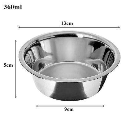 Imagem de Kit 2 Tigelas Comedouro E Bebedouro Para Cães E Gatos Em Inox 360Ml Chalesco