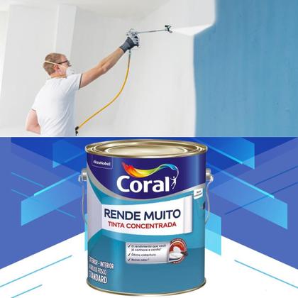 Imagem de Kit 2 Tinta Rende Muito 3,6L Coral Acrilico Fosco Concentrado Baixo Odor Parede Teto Gesso Concreto