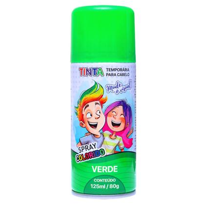 Imagem de Kit 2 Tintas de Cabelo Temporária Verde Spray lavável Cabelo Maluco Festas Carnaval