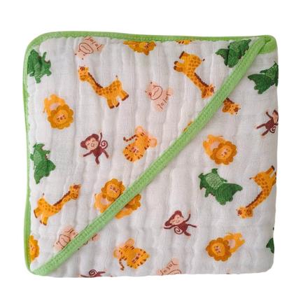 Imagem de Kit 2 Toalha Banho Bebe Fralda Soft Capuz Algodão Enxoval Menino Menina Macia e Grossa