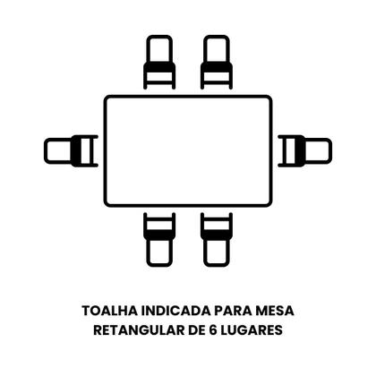 Imagem de Kit 2 Toalha Mesa Retangular Jacquard Pérola 6 Lugares
