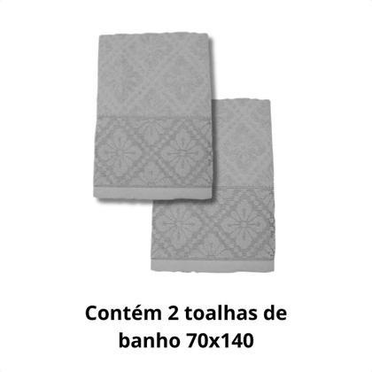 Imagem de Kit 2 Toalhas De Banho 70x140  Felpuda Macia Algodão