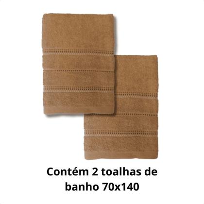 Imagem de Kit 2 Toalhas De Banho 70x140  Felpuda Macia Algodão