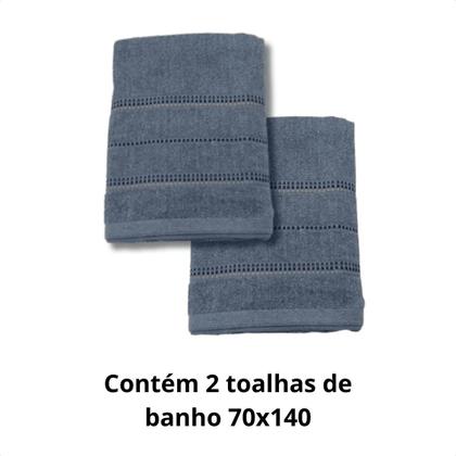 Imagem de Kit 2 Toalhas De Banho 70x140  Felpuda Macia Algodão