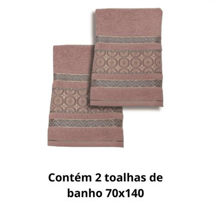 Imagem de Kit 2 Toalhas De Banho 70x140  Felpuda Macia Algodão