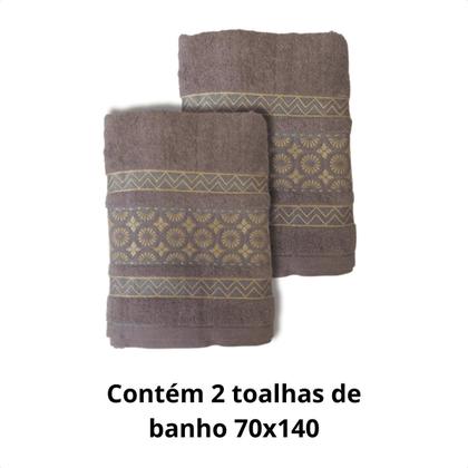 Imagem de Kit 2 Toalhas De Banho 70x140  Felpuda Macia Algodão
