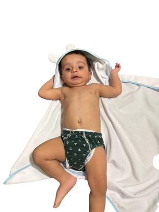 Imagem de Kit 2 Toalhas de Banho p Bebê Poliéster Atoalhado com Capuz