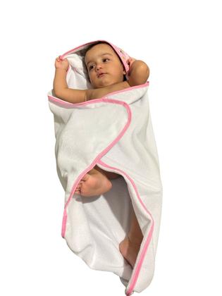 Imagem de Kit 2 Toalhas de Banho p Bebê Poliéster Atoalhado com Capuz