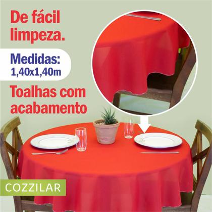 Imagem de Kit 2 Toalhas de Mesa Redonda 4 Lugares Lisa