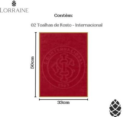 Imagem de Kit 2 Toalhas De Rosto Jacquard Buettner Inter Vermelho