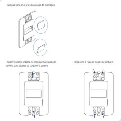 Imagem de Kit 2 Tomada 10A Tripla 2PT+T 4X2 Embutir Aria Tramontina