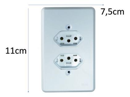 Imagem de Kit 2 Tomada Dupla 10a 2p+t 4x2 Ilumi De Escritório Cozinha