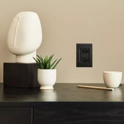 Imagem de Kit 2 Tomada Dupla 20A Grafite 4x2 Embutir Liz Tramontina