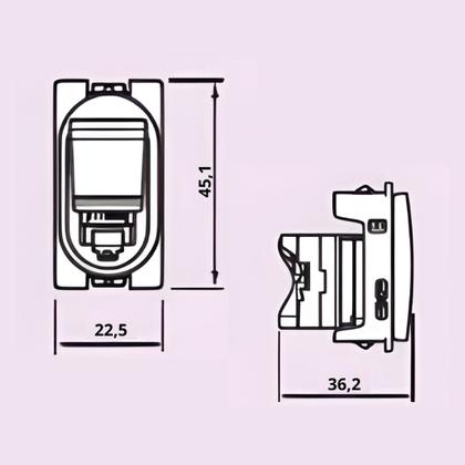 Imagem de Kit 2 Tomada Rede Rj45 Cat6 Branco Nereya 663076 Legrand