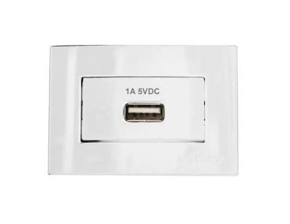 Imagem de Kit 2 Tomadas Usb Charger 1 Saídas P/Moveis Margirius Branca