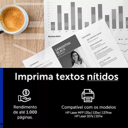 Imagem de Kit 2 Toner Compatível 105A Com Chip P/ Laser 107A 107W MFP 135A 135W 137FNW
