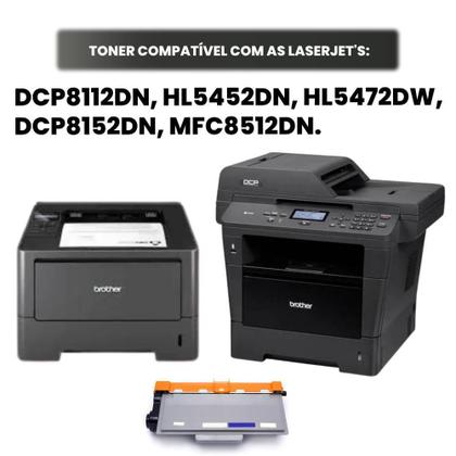 Imagem de kit 2 toner TN3382 compatível para impressora Brother HL-5452