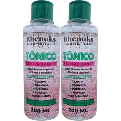 Imagem de Kit 2 Tônico Revitalizante 200Ml Rhenuks Elimina Oleosidade