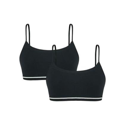 Imagem de Kit 2 Top Com Alça Lobinha Infantil Em Microfibra juvenil Básico Sem Costura e Sem Bojo Menina Lupo