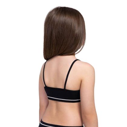 Imagem de Kit 2 Top Com Alça Lobinha Infantil Em Microfibra juvenil Básico Sem Costura e Sem Bojo Menina Lupo