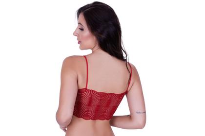 Imagem de Kit 2 top faixa cropped com bojo de renda- c2 KIT 2 SUTIÃ MELISSA VERMELHO E BRANCO