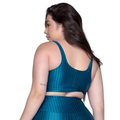 Imagem de KIT 2 Top Fitness Plus Size New Zig 3D Plus Size WLS Modas Com Bojo Removível Compressão Academia