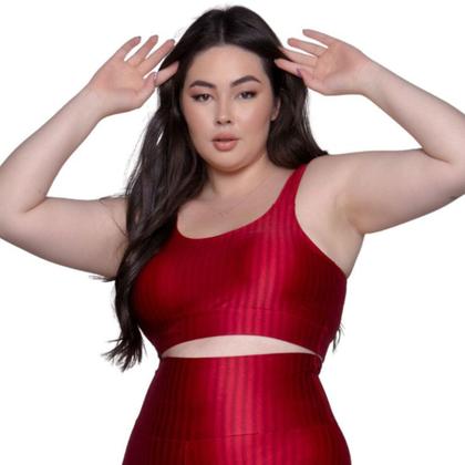 Imagem de KIT 2 Top Fitness Plus Size New Zig 3D Plus Size WLS Modas Com Bojo Removível Compressão Academia