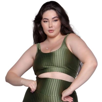 Imagem de KIT 2 Top Fitness Plus Size New Zig 3D Plus Size WLS Modas Com Bojo Removível Compressão Academia