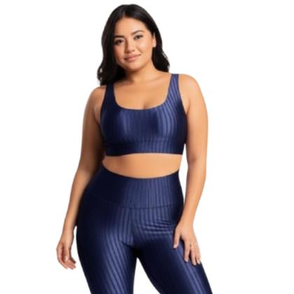 Imagem de KIT 2 Top Fitness Plus Size New Zig 3D Plus Size WLS Modas Com Bojo Removível Compressão Academia