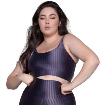 Imagem de KIT 2 Top Fitness Plus Size New Zig 3D Plus Size WLS Modas Com Bojo Removível Compressão Academia