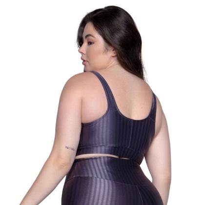 Imagem de KIT 2 Top Fitness Plus Size New Zig 3D Plus Size WLS Modas Com Bojo Removível Compressão Academia