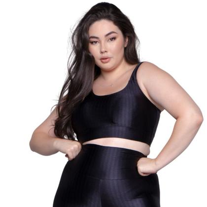 Imagem de KIT 2 Top Fitness Plus Size New Zig 3D Plus Size WLS Modas Com Bojo Removível Compressão Academia