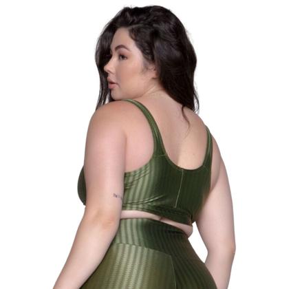 Imagem de KIT 2 Top Fitness Plus Size New Zig 3D Plus Size WLS Modas Com Bojo Removível Compressão Academia