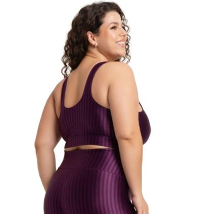 Imagem de KIT 2 Top Fitness Plus Size New Zig 3D Plus Size WLS Modas Com Bojo Removível Compressão Academia