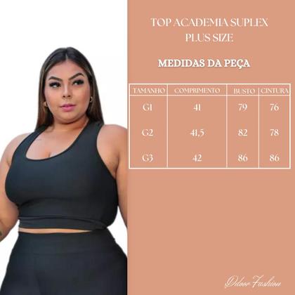 Imagem de Kit 2 Top Plus Size Reforçado Academia Fitness Nadador Suplex Caminhada e Treino Roupa Feminina