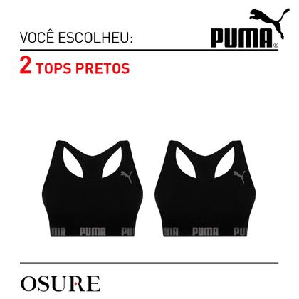 Imagem de Kit 2 Top Puma Original Feminino Academia Fitness Nadador Sem Costura S/ Bojo Ótima Sustentação Confortável 27070