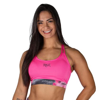 Imagem de Kit 2 Tops Ever Cross Alça Dupla Everlast Fem Rosa / Preto